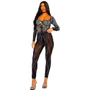 Lux gemstone bodysuit and tights